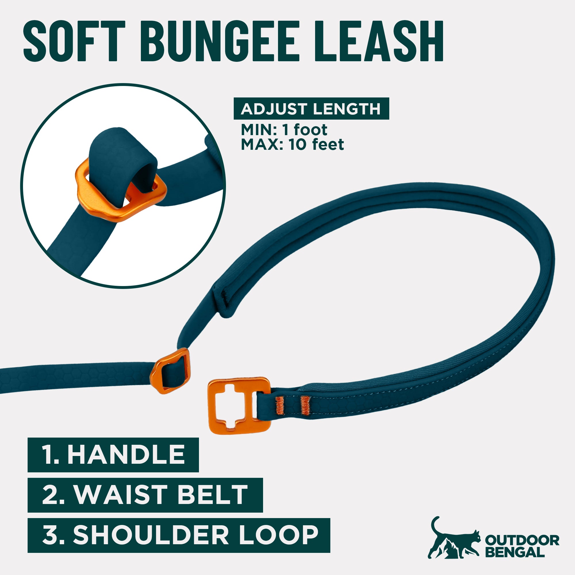 Kushma™ Bungee Cat Leash 14ft