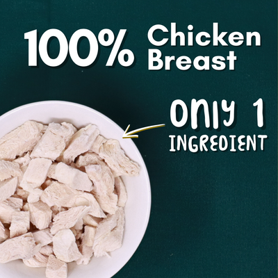 Feastfuls Cat Treats made with 100% chicken breast