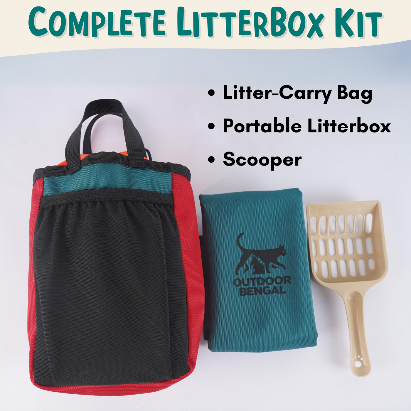 Portable Litterbox for Cat Travel, Foldable
