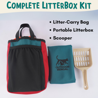 Portable Litterbox for Cat Travel, Foldable