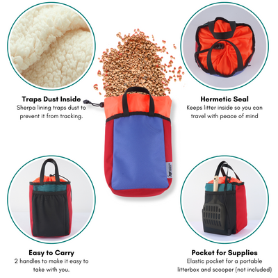Portable Litterbox for Cat Travel, Foldable