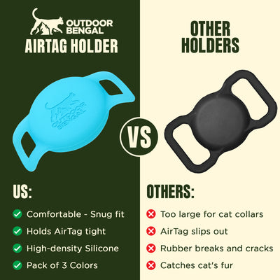 Keeper Airtag for Cats - Airtag Holder for Your Cat Collar (3 Pack)