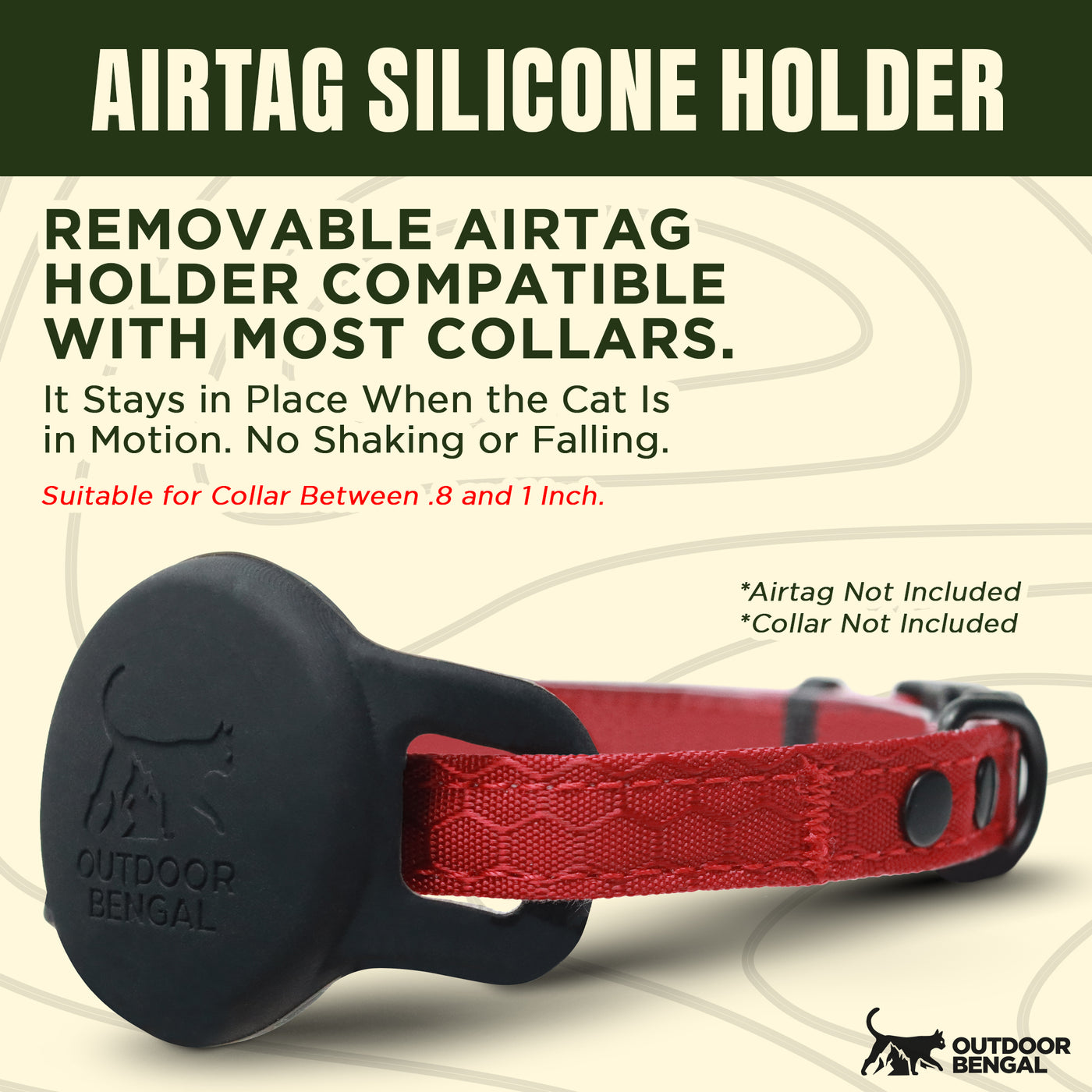 Keeper Airtag for Cats - Airtag Holder for Your Cat Collar (3 Pack)