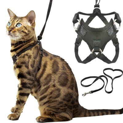 Houdini™ Cat Harness and Leash - Escape Resistant, Light and Safe