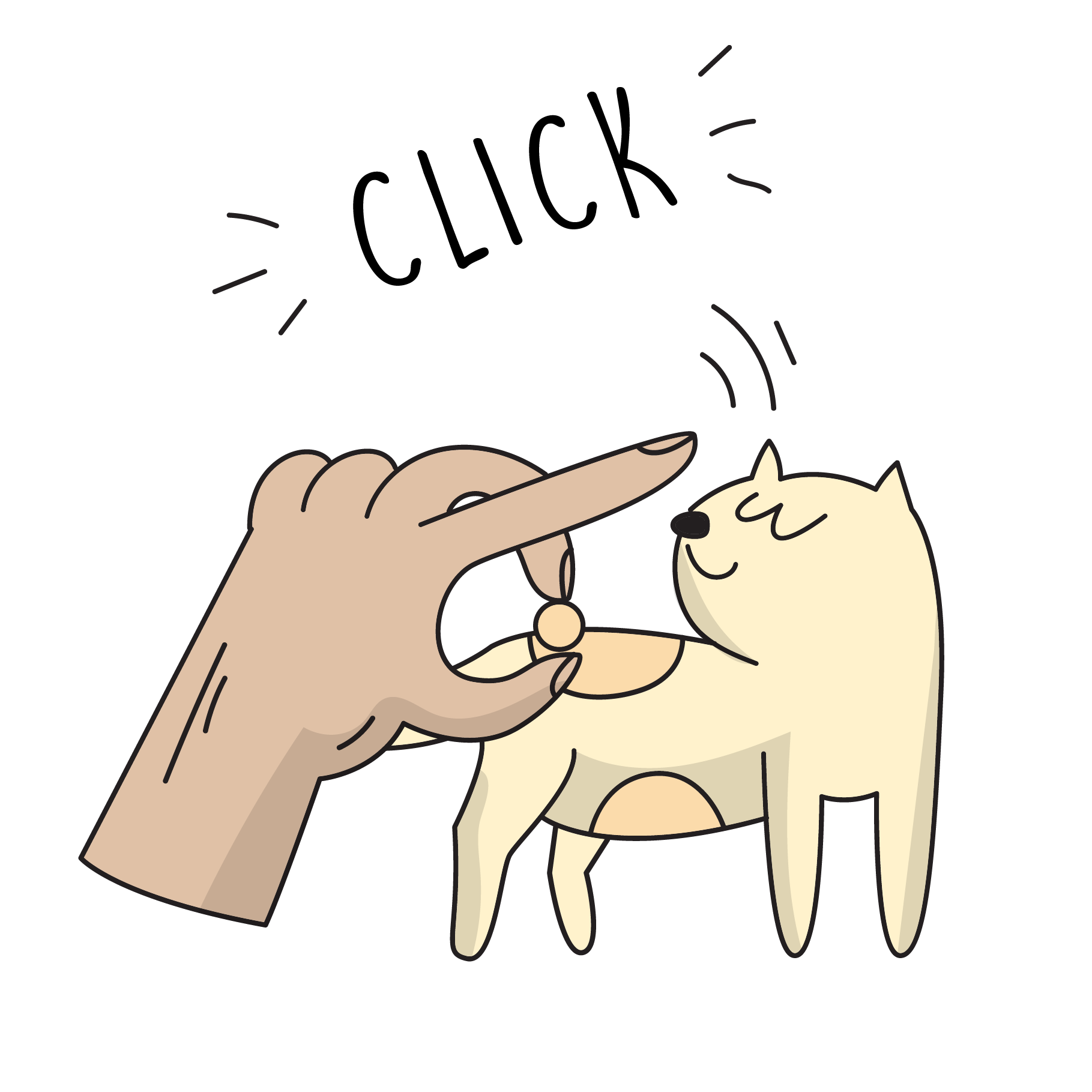 Hand holding a treat while teaching finger targeting to a cat