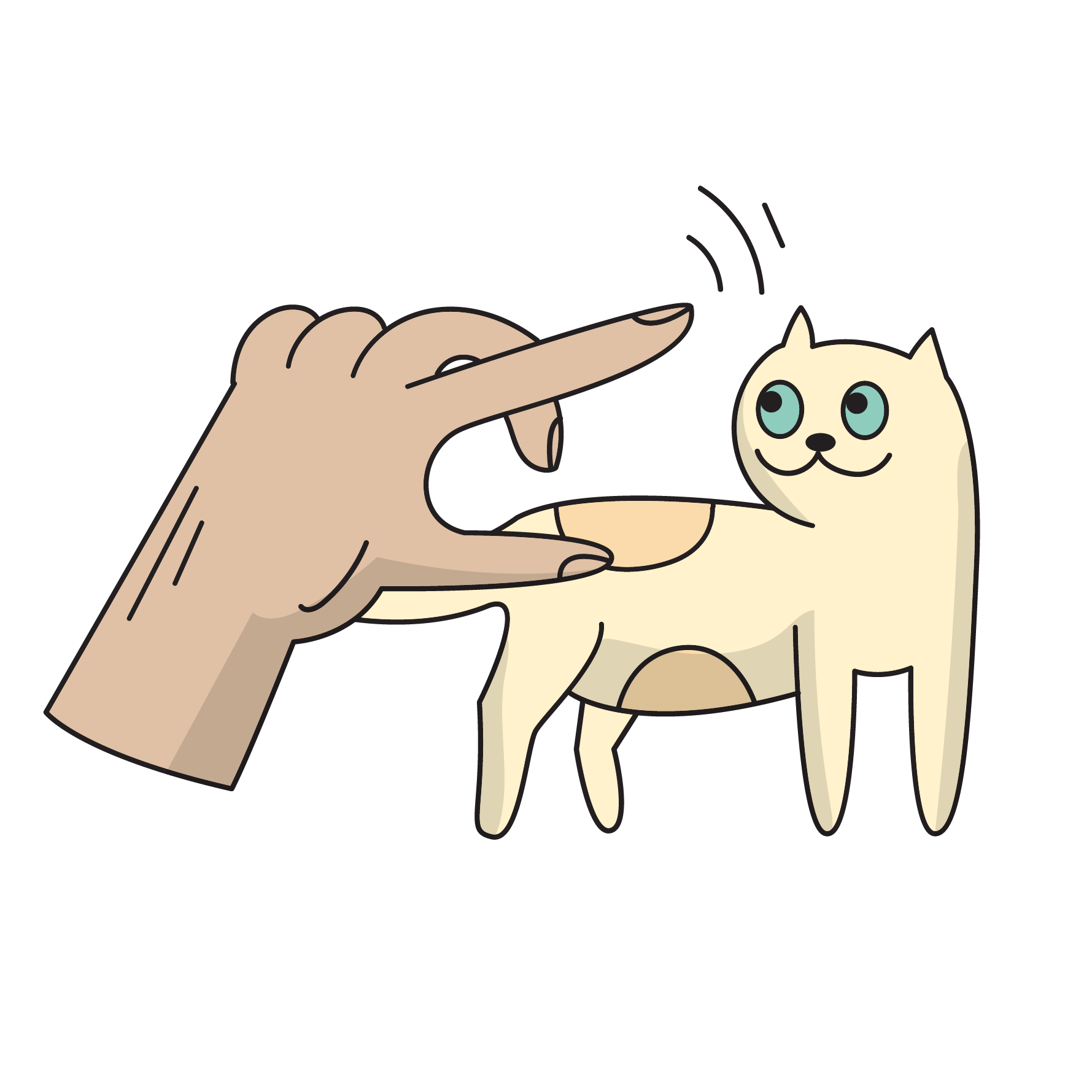 Cat looking at a finger going up and down
