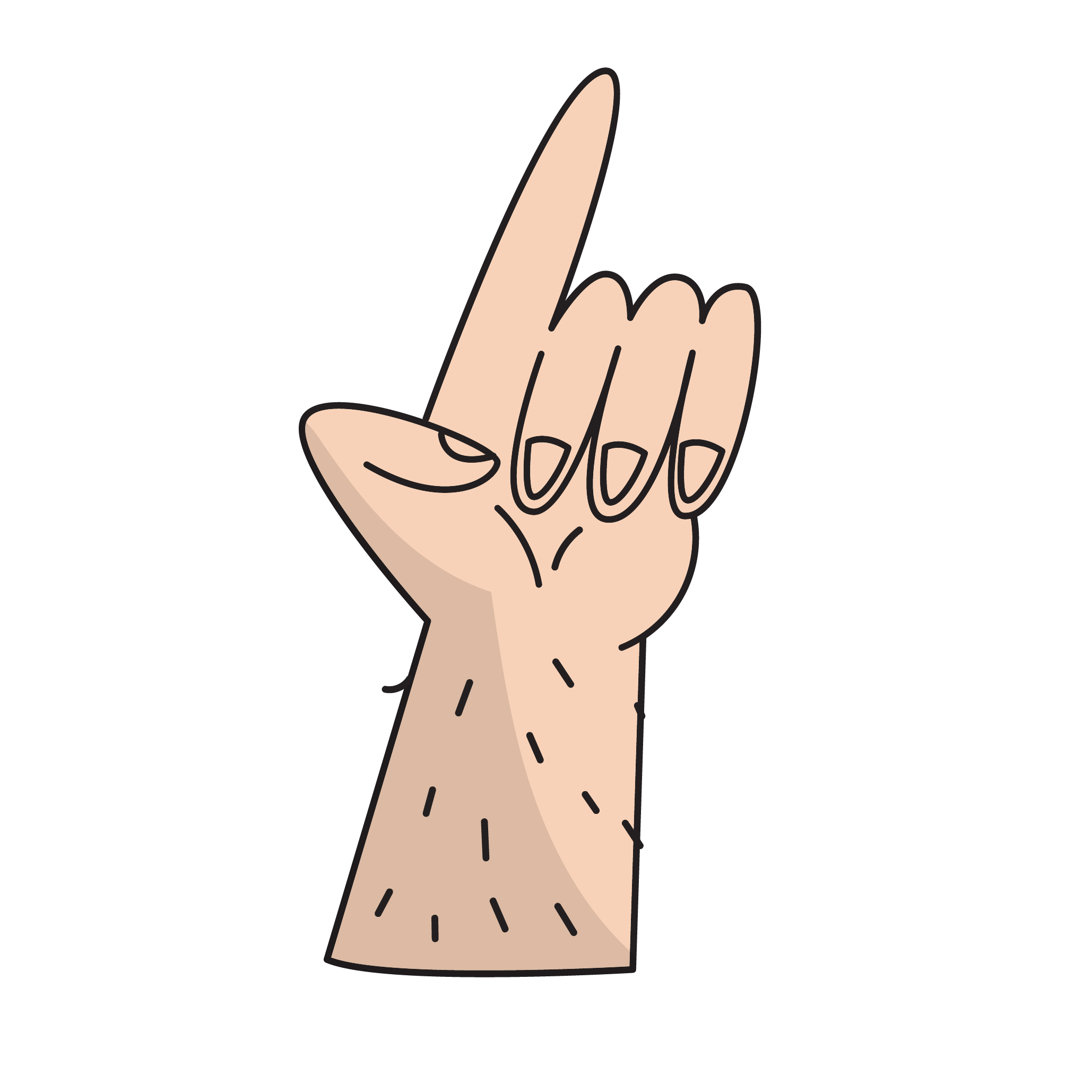 Hand with a finger pointing up