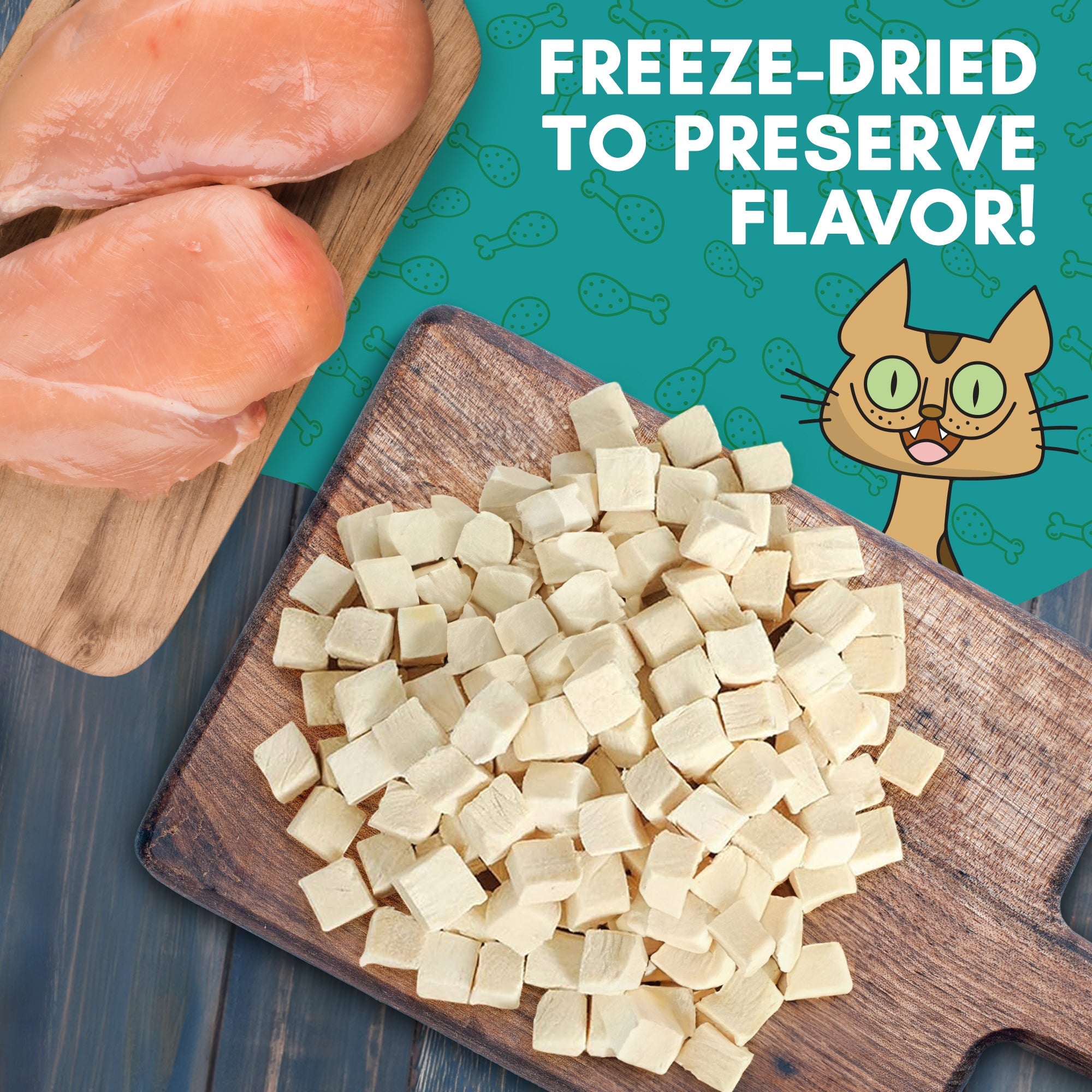 Feastfuls Cat Treats - 100% Freeze Dried Chicken - OutdoorBengal