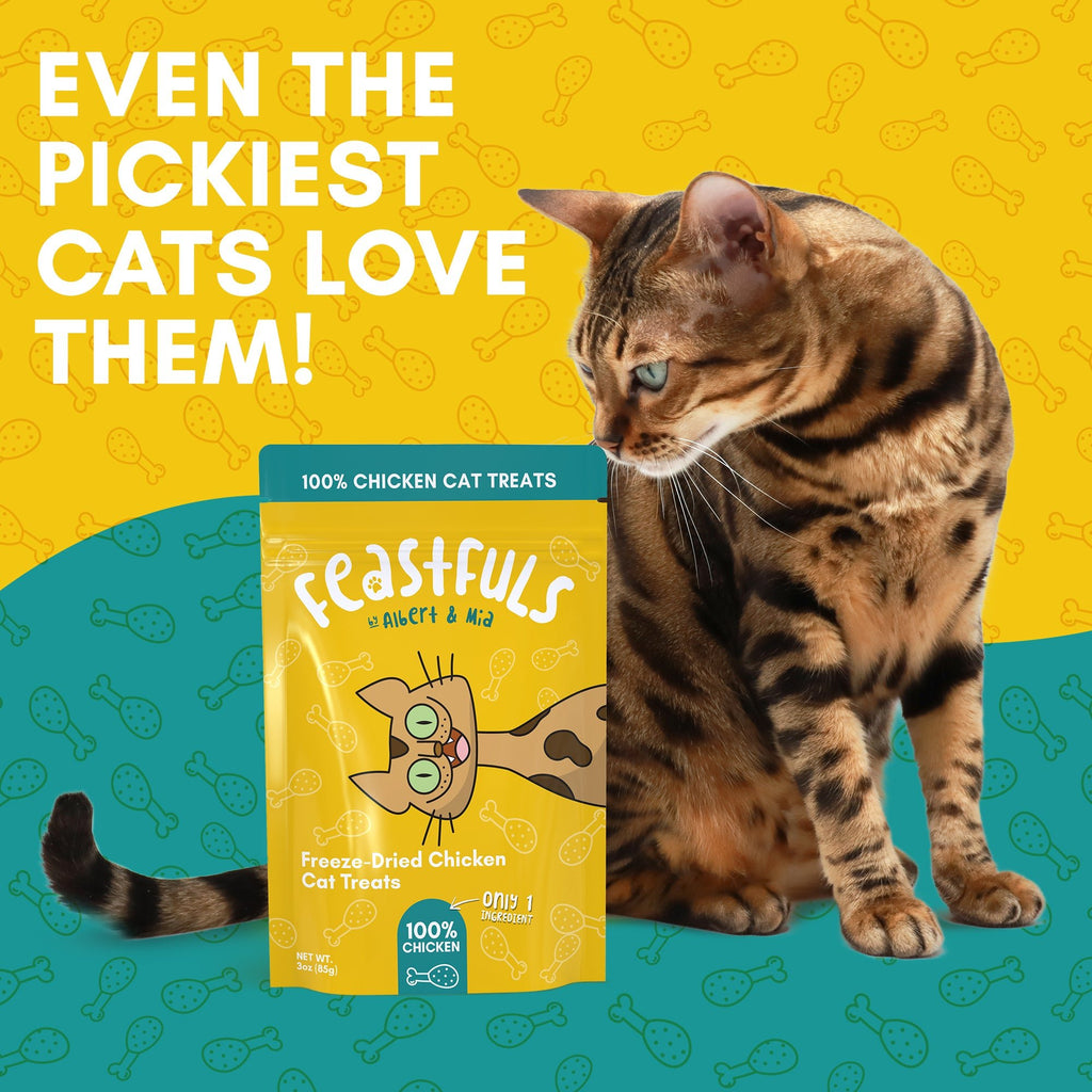 Feastfuls Cat Treats - 100% Freeze Dried Chicken - OutdoorBengal