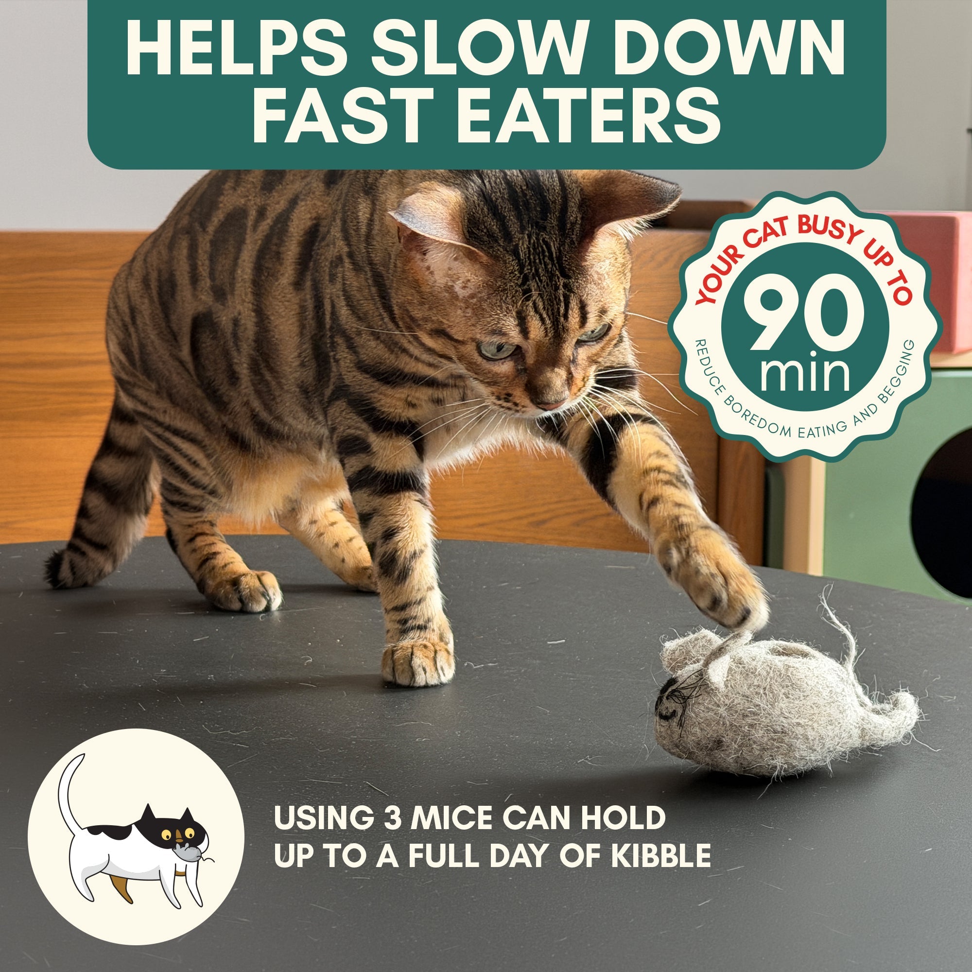 Hunties™ - Slow Feeding Toy for Cats - OutdoorBengal