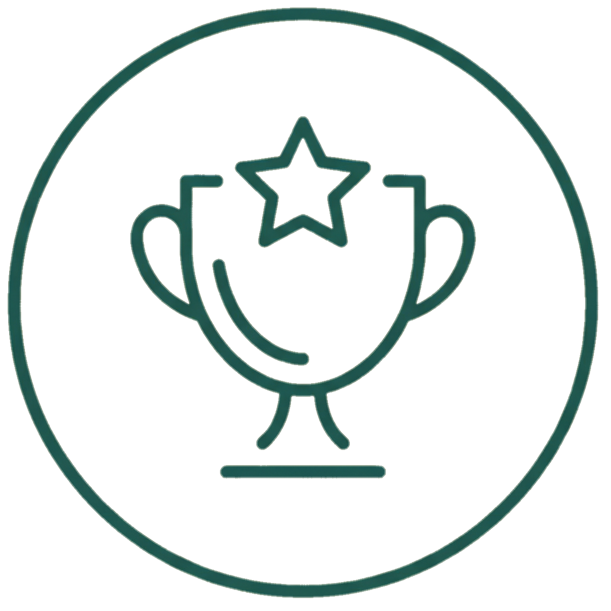 Icon of a trophy with a star on a white background
