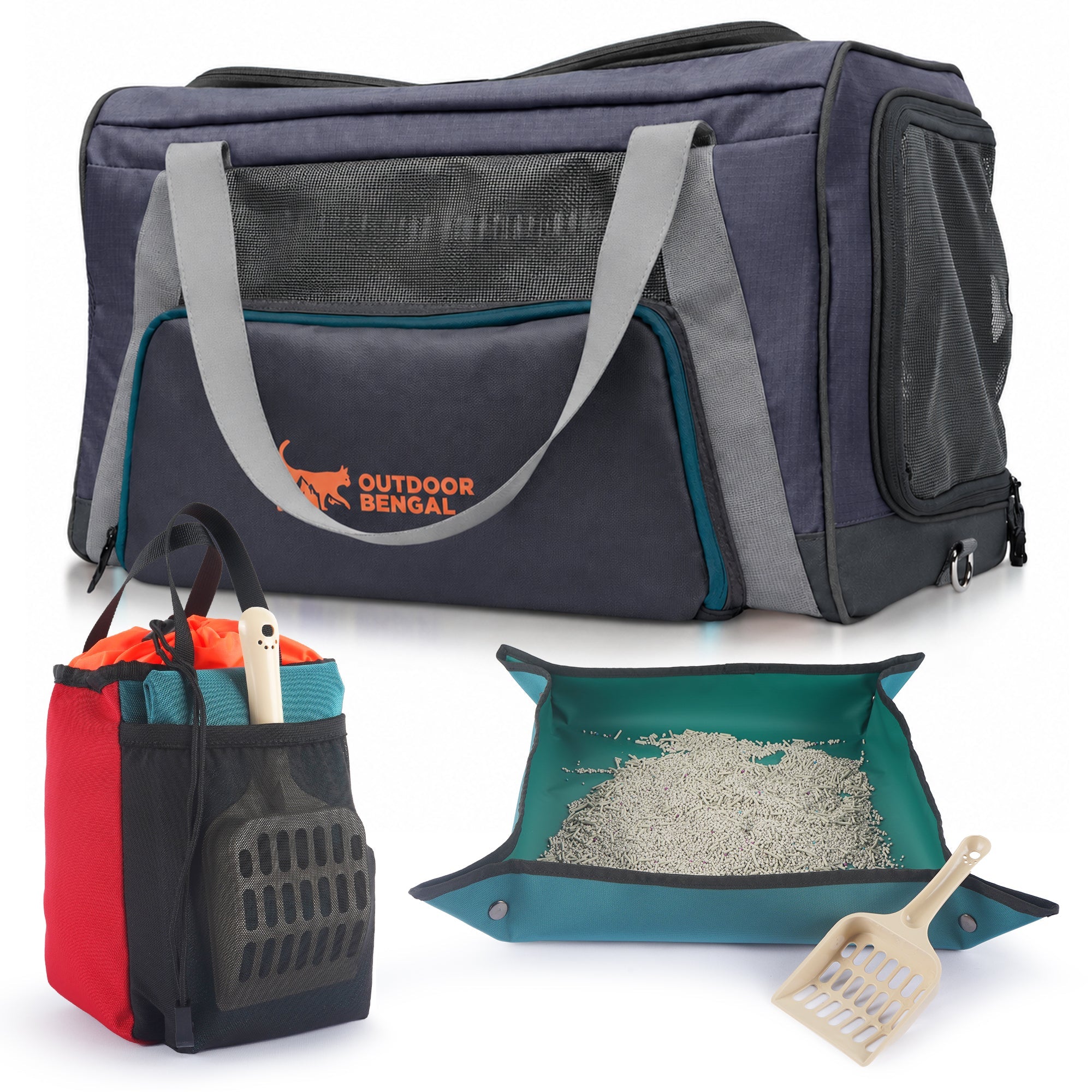 Zeppelin Cat Carrier + Go Litter Box Kit - OutdoorBengal