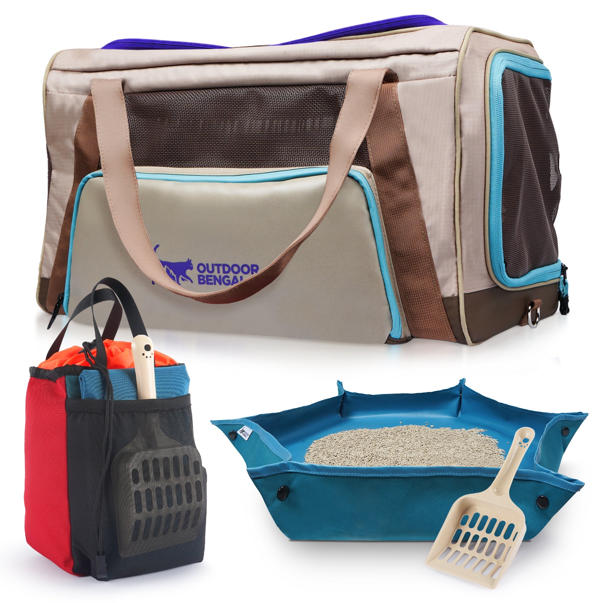 Zeppelin Cat Carrier + Go Litter Box Kit - OutdoorBengal
