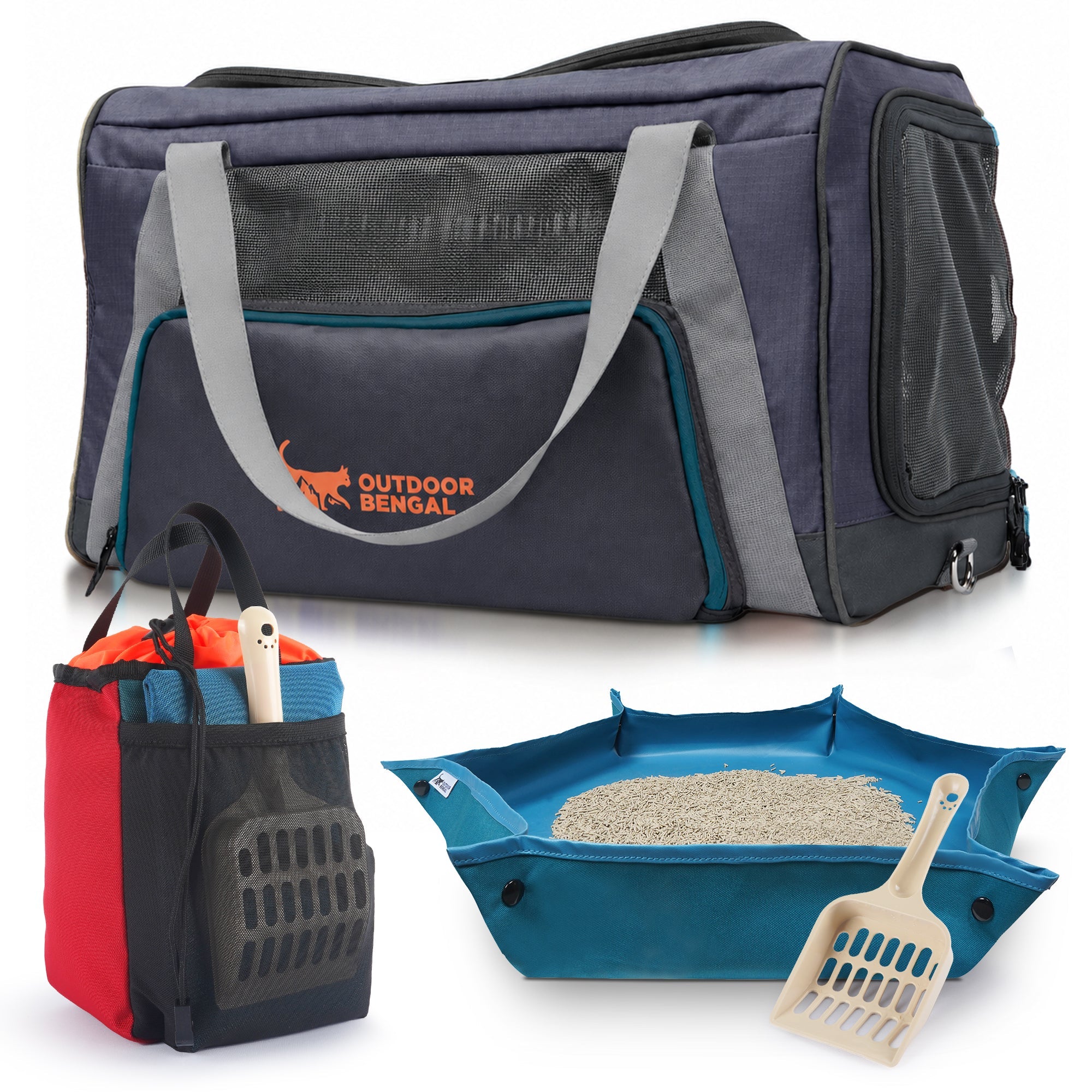 Zeppelin Cat Carrier + Go Litter Box Kit - OutdoorBengal